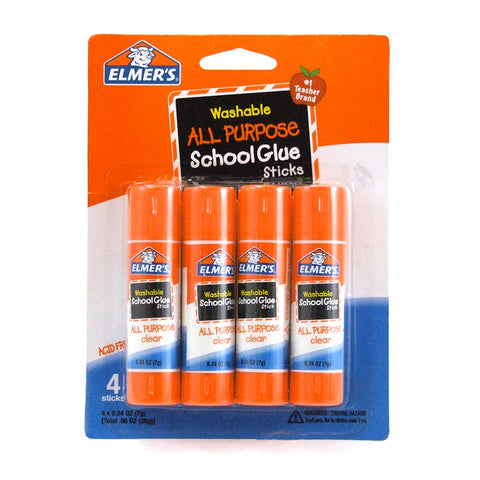 Elmer'S Washable School Glue Sticks, All Purpose, 4-Pack