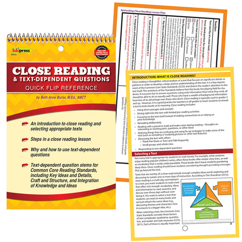 Quick Flip Guide For Close Reading And Text Dependent Questions