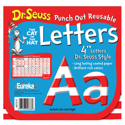 Dr. Seuss Stripes Reusable Punch Out Deco Letters, 4
