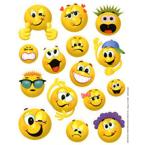 Emoticons Theme Stickers, 1 X 1, 120/Pkg