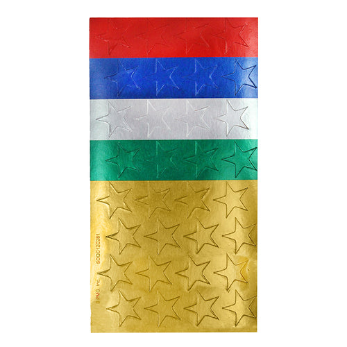 1/2 Assorted Colors (250) Presto-Stick Foil Star Stickers