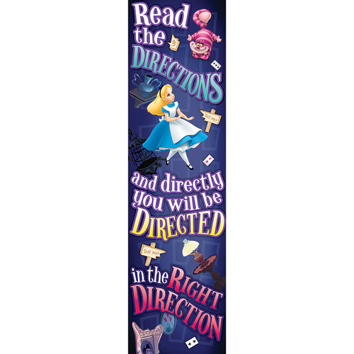 Alice In Wonderland Directions Vertical Banner
