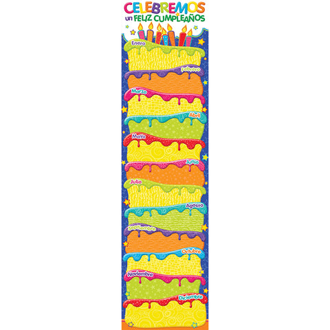 Color My World Spanish Birthday Banners - Vertical