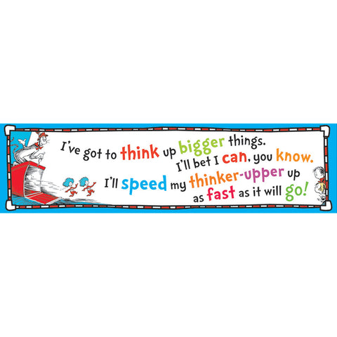 Cat In The Hat&bdquo;&cent; Think Up Bigger Things Banner, 45 X 12