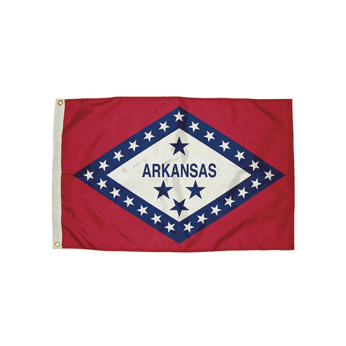 3X5' Nylon Arkansas Flag Heading &amp; Grommets