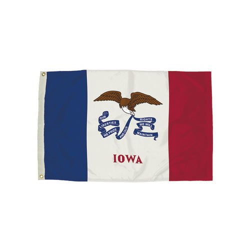 3X5' Nylon Iowa Flag Heading &amp; Grommets