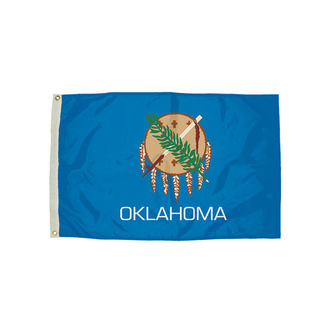3X5' Nylon Oklahoma Flag Heading &amp; Grommets