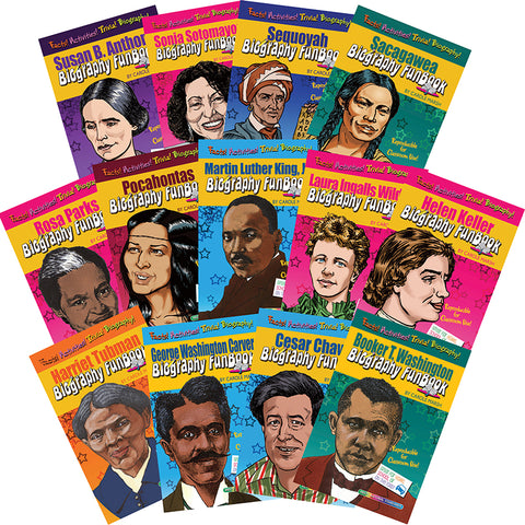 Women &amp; Minorities Who Shaped Our Nation Biography Funbook, Set Of 13