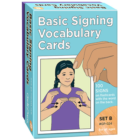 Basic Signing Vocabulary Cards, Set B