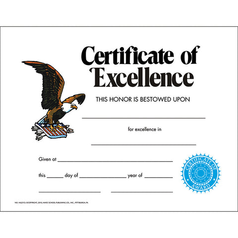 Certificate Of Excellence, Pack Of 30, 8.5 X 11