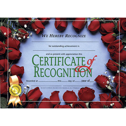 Certificate Of Recognition