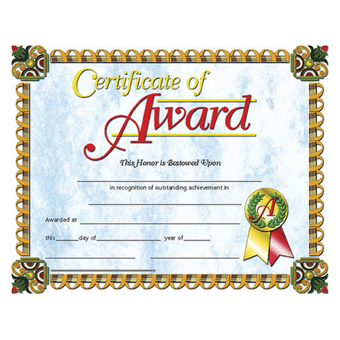Certificate Of Award, 30/Pkg