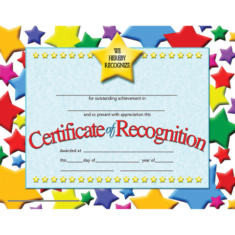 Certificate Of Recognition, 30/Pkg