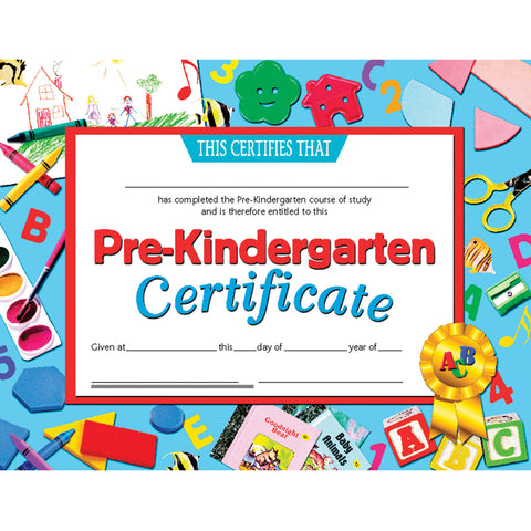 Pre-Kindergarten Certificate, 8-1/2 X 11, 30/Pkg