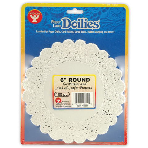 Round Doilies, White, 6, 100/Pkg