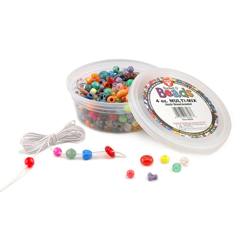 Bucket O&trade; Beads, Multi-Mix, Asstd Sizes, 4 Oz