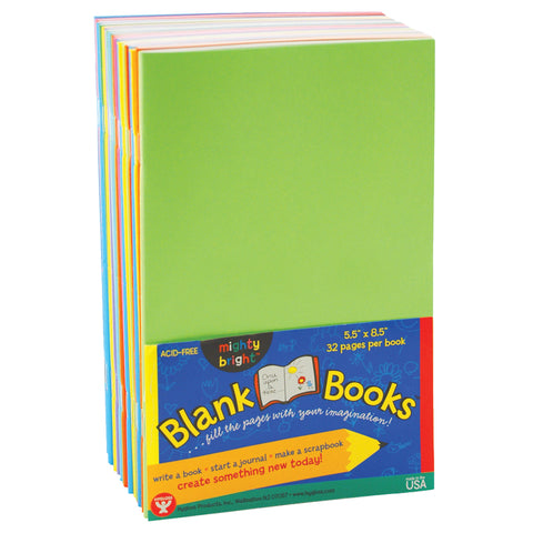 Blank Paperback Books, 5.5 X 8.5, Assorted Colors, 10/Pack