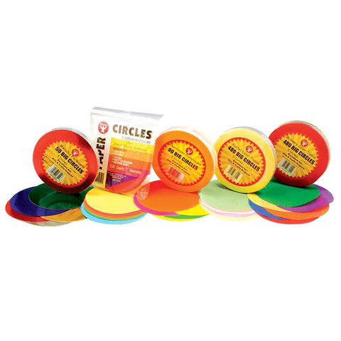 5 Tissue Circles, Primary Colors, 480/Pkg