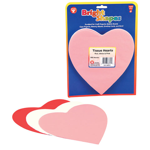 6 Tissue Paper Hearts, 180/Pkg