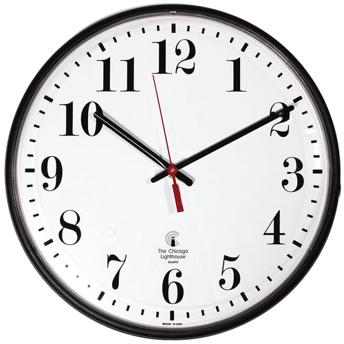 12.75 Blk Slimline Clock, 12 Dial, Std. #S, Quartz Movement