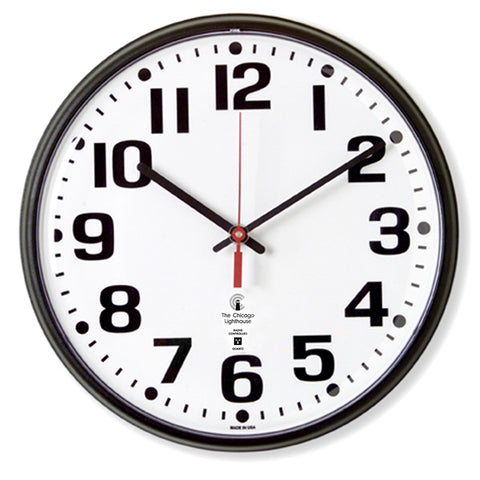 Atomic Clock, 12 Dial, Bold #S, Radio Control Movement, Black