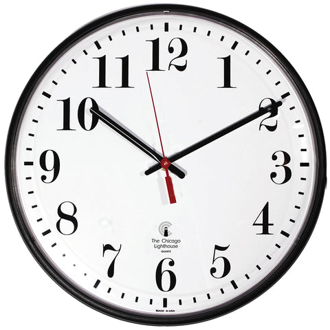 Atomic Clock, 12 Dial, Standard #S, Radio Control Movement, 12.75 Dia, Black