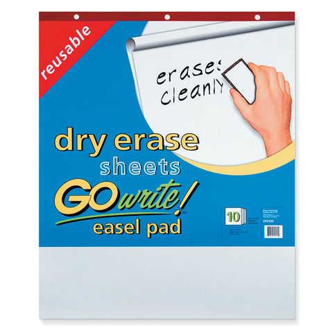 Dry Erase Easel Pad, Non-Adhesive, White, 25 X 30, 10 Sheets