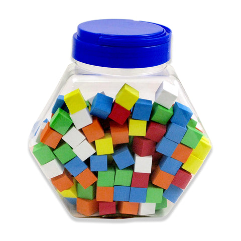Blank Foam Dice, 16Mm, Assorted Colors, Tub Of 200