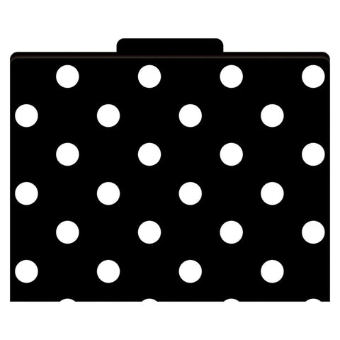 File Folders, Letter-Size, Black & White Dots, Pack Of 12