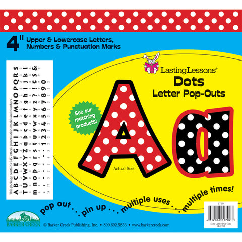 Letter Pop-Outs, 4, Dots, 255 Pieces