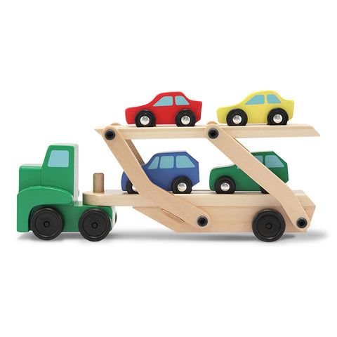Car Carrier Truck &amp; Cars Wooden Toy Set