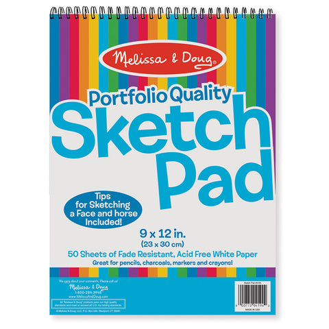 Quality Spiral-Bound Sketch Pad, 9 X 12, 50 Sheets