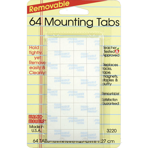Magic Mounts Mounting Tabs, 1/2 X 1/2, Pack Of 64