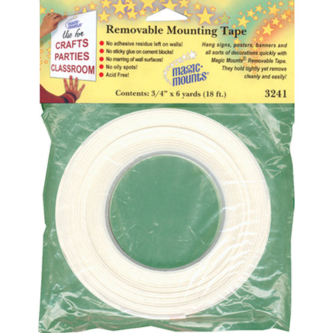 Magic Mounts Removable Mounting Tape 3/4 X 18'