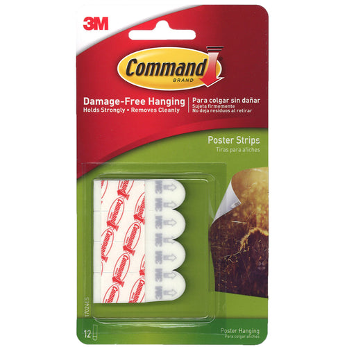 Command Adhesive Reusable Hooks, Poster Strips, Pack Of 8