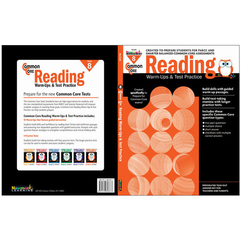 Common Core Reading: Warm-Ups &amp; Test Practice, Grade 8