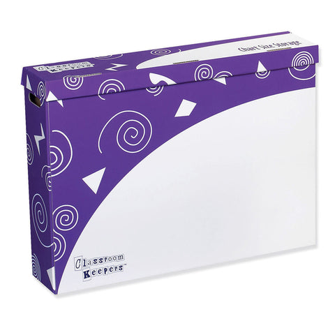 Classroom Keepers Chart Size Storage Box, Purple &amp; White, 23H X 30.75W X 6.5D