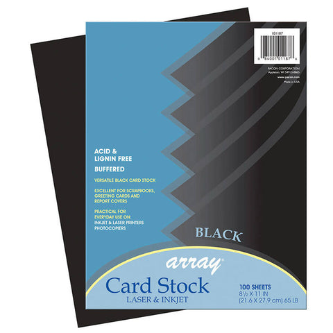 Card Stock, Classic Black, 8-1/2 X 11, 100 Sheets
