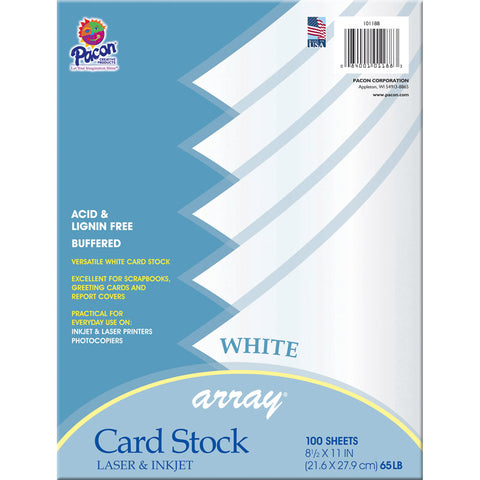 Card Stock, Classic White, 8-1/2 X 11, 100 Sheets