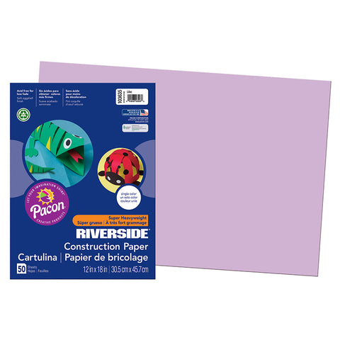 Riverside 3D„¢ Construction Paper, Lilac, 12 X 18, 50 Sheets