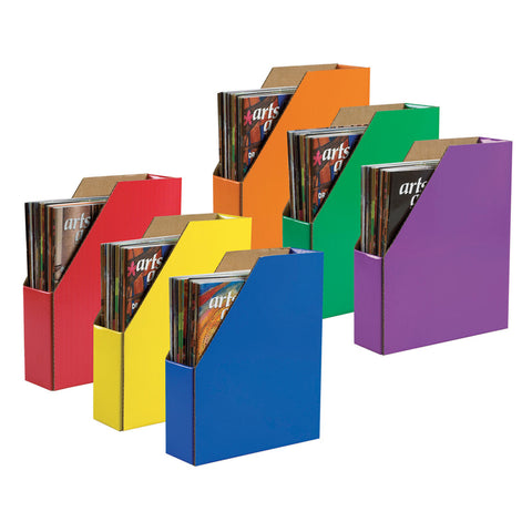 Classroom Keepers Magazine Holders, 6 Assorted Colors, 12-3/8H X 3-1/8W X 10-1/4D, Pack Of 6
