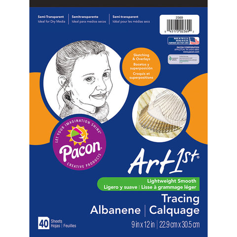 Art1St Tracing Pad, White, 9 X 12, 40 Sheets
