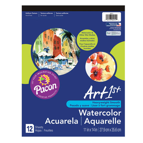 Art1St Watercolor Pad, 90 Lb., 11 X 14, 12 Sheets