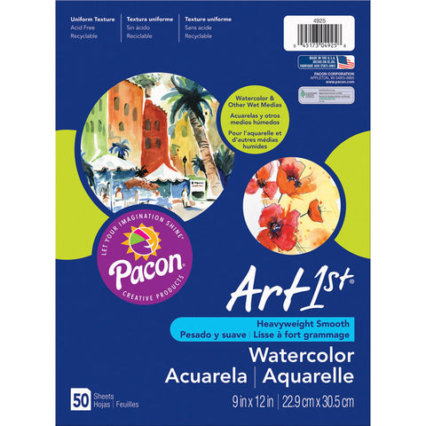Art1St Watercolor Paper, Package, 9 X 12, 50 Sheets