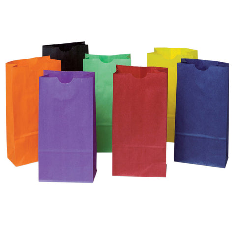 Rainbow Mini Kraft Bag, Assorted Bright Colors, 4.125 X 2.625 X 8, 28 Bags
