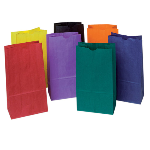 Rainbow Kraft Bag, Assorted Bright Colors, 6 X 3-5/8 X 11, 28 Bags
