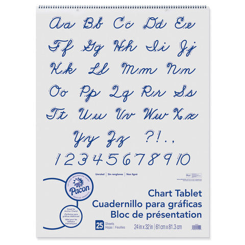 Chart Tablet, Cursive Cover, Unruled 24 X 32, 25 Sheets
