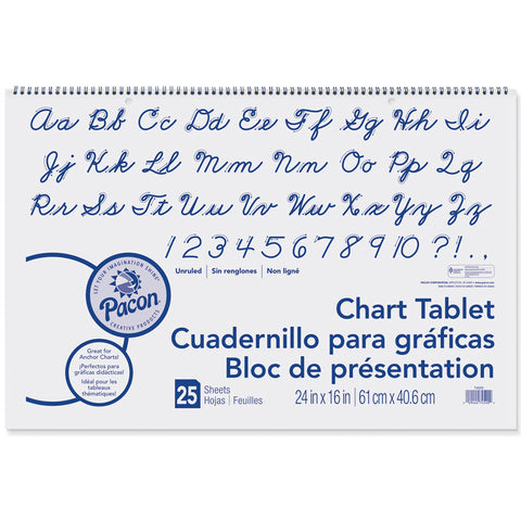 Chart Tablet, Cursive Cover, Unruled 24 X 16, 25 Sheets