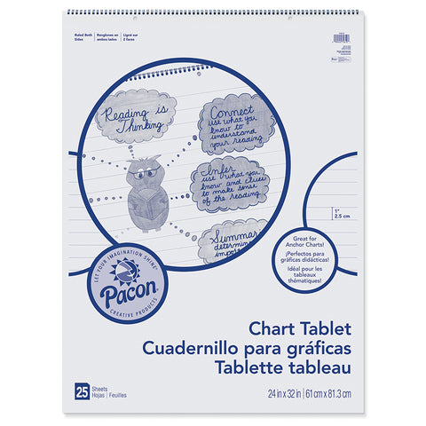 Chart Tablet, Cursive Cover, 1 Ruled, 24 X 32, 25 Sheets
