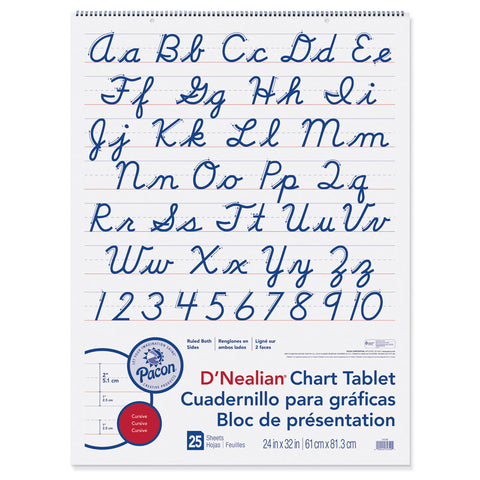 Chart Tablet, Cursive Cover, 2 Ruled, 24 X 32, 25 Sheets